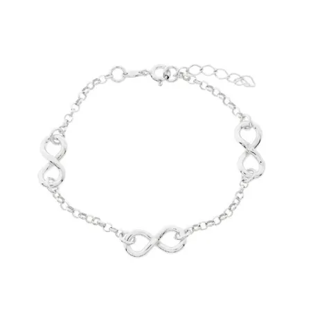 Pulsera Plata Baño Rodio Infinitos PI-INFI11