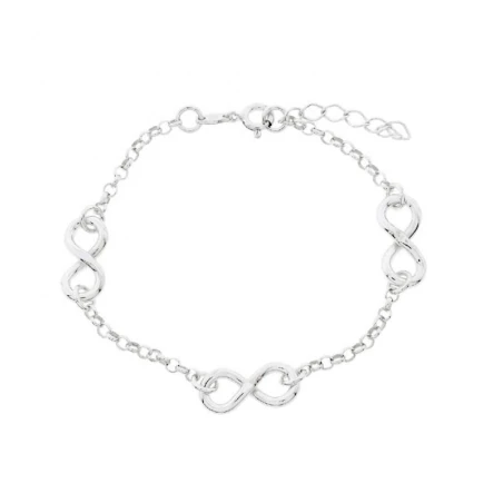 Pulsera Plata Baño Rodio Infinitos PI-INFI11