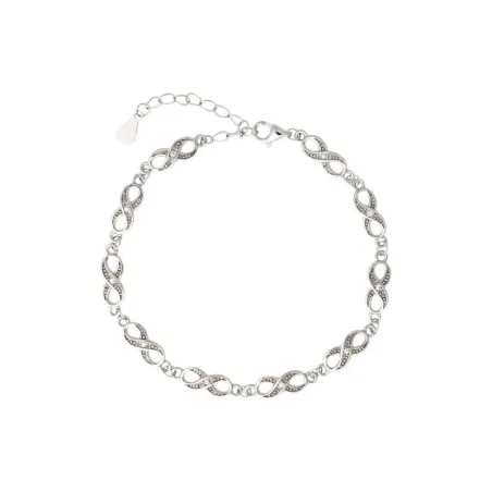 Pulsera Infinitos Plata Baño Rodio y Circonitas Transparentes PR-256BB
