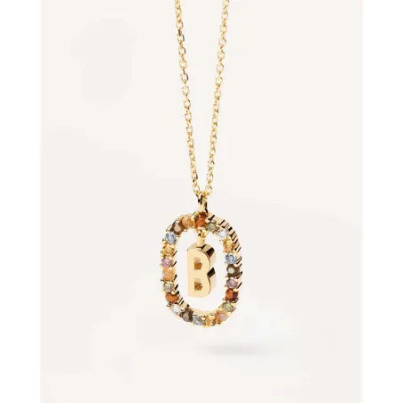 Gargantilla PdPaola Letra B Mujer Plata Baño Oro CO01-261-U