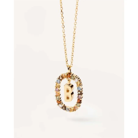 Gargantilla PdPaola Letra B Mujer Plata Baño Oro CO01-261-U