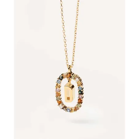 Gargantilla PdPaola Letra D Mujer Plata Baño Oro CO01-263-U
