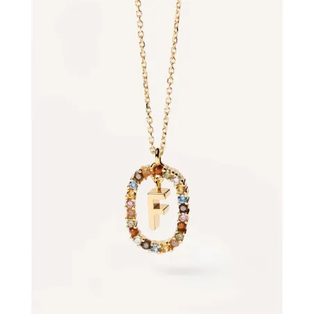 Gargantilla PdPaola Letra F Mujer Plata Baño Oro CO01-265-U