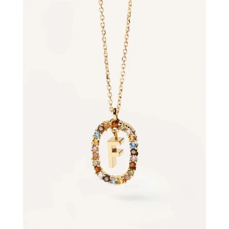 Gargantilla PdPaola Letra F Mujer Plata Baño Oro CO01-265-U