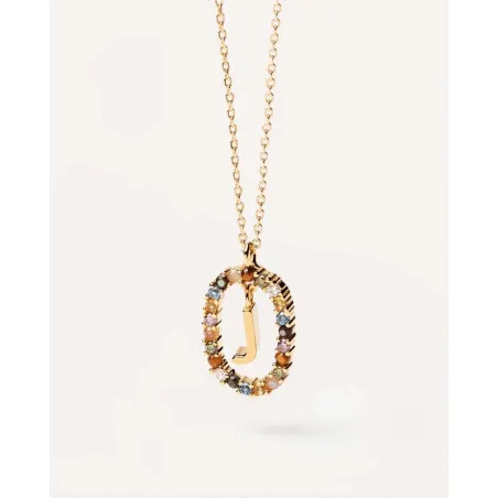 Gargantilla PdPaola Letra J Mujer Plata Baño Oro CO01-269-U