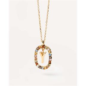 Gargantilla PdPaola Letra Y Mujer Plata Baño Oro CO01-284-U