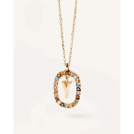 Gargantilla PdPaola Letra Y Mujer Plata Baño Oro CO01-284-U