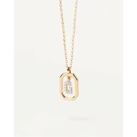 Gargantilla PdPaola Letters Plata Baño Oro  y Circonitas Letra G CO01-518-U