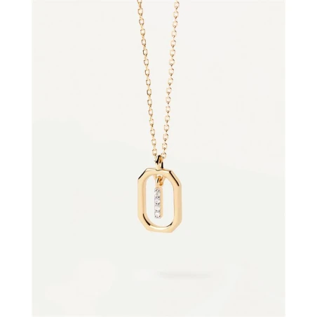 Gargantilla PdPaola Letters Plata Baño Oro y Circonitas Letra I CO01-520-U