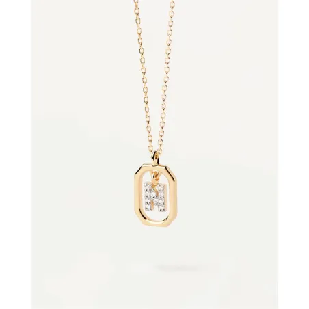 Gargantilla PdPaola Letters Plata Baño Oro  y Circonitas Letra N CO01-525-U