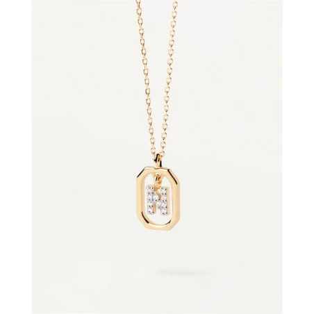 Gargantilla PdPaola Letters Plata Baño Oro y Circonitas Letra N CO01-525-U