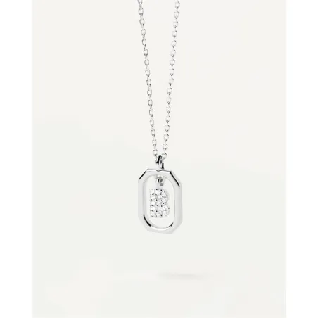 Gargantilla PdPaola Letters Plata Baño Rodio  y Circonitas Letra B CO02-513-U