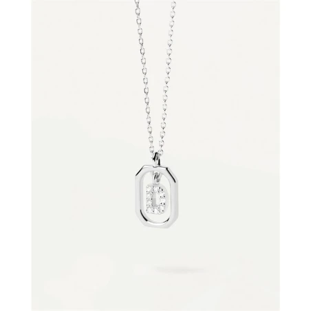 Gargantilla PdPaola Letters Plata Baño Rodio y Circonitas Letra D CO02-515-U