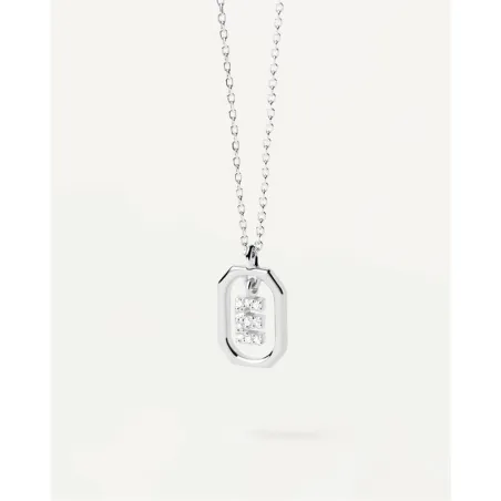 Gargantilla PdPaola Letters Plata Baño Rodio  y Circonitas Letra E CO02-516-U
