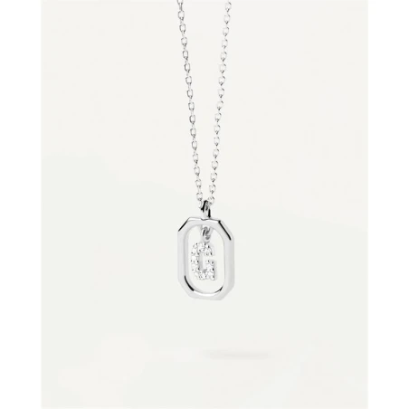 Gargantilla PdPaola Letters Plata Baño Rodio y Circonitas Letra G CO02-518-U
