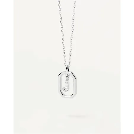 Gargantilla PdPaola Letters Plata Baño Rodio  y Circonitas Letra J CO02-521-U