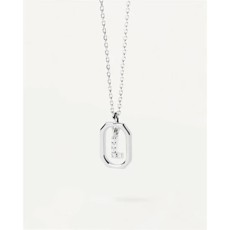 Gargantilla PdPaola Letters Plata Baño Rodio y Circonitas Letra L CO02-523-U