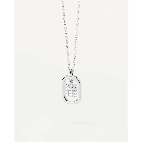 Gargantilla PdPaola Letters Plata Baño Rodio  y Circonitas Letra M CO02-524-U