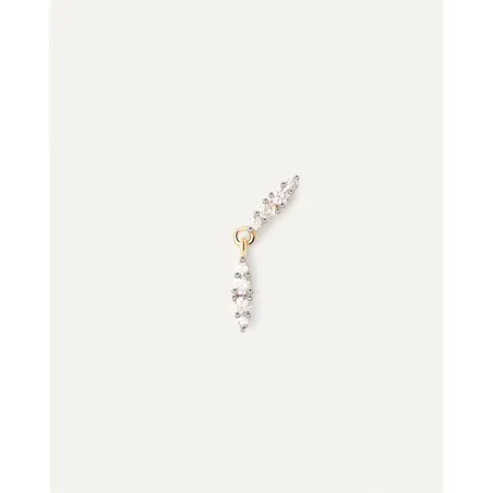 Pendiente Individual PdPaola Spice Plata Baño Oro y Circonitas Blancas PG01-061-U