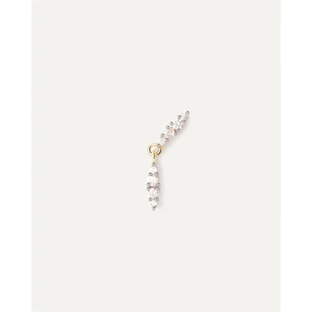 Pendiente Individual PdPaola Spice Plata Baño Oro y Circonitas Blancas PG01-061-U