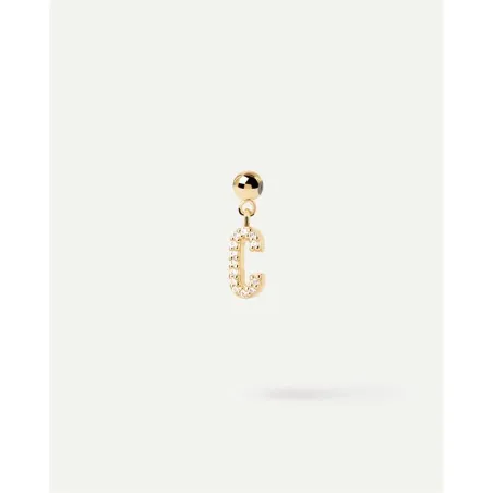 Charm Colgante PdPaola Letra C Plata Baño Oro y Circonitas Blancas CH01-052-U