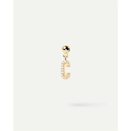 Charm Colgante PdPaola Letra C Plata Baño Oro y Circonitas Blancas CH01-052-U