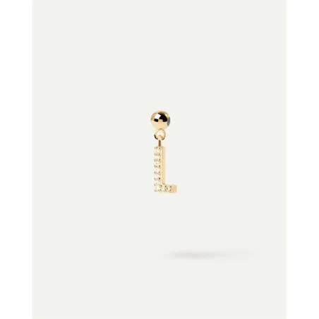 Charm Colgante PdPaola Letra L Plata Baño Oro y Circonitas Blancas CH01-061-U