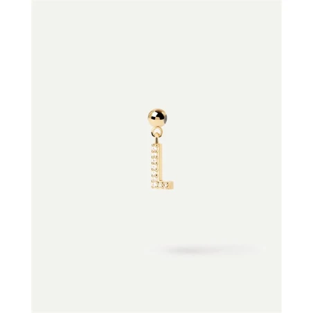 Charm Colgante PdPaola Letra L Plata Baño Oro y Circonitas Blancas CH01-061-U