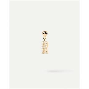 Charm Colgante PdPaola Letra R Plata Baño Oro y Circonitas Blancas CH01-067-U