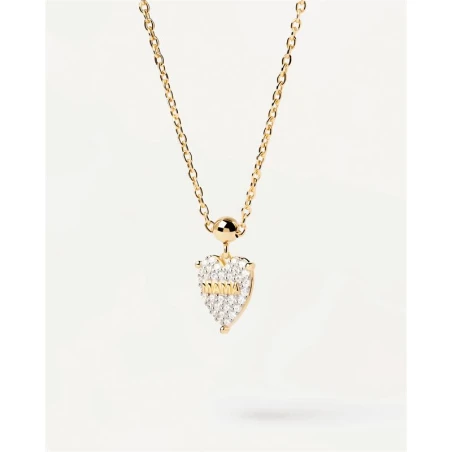 Charm Colgante PdPaola Corazón MAMÁ Plata Baño Oro y Circonitas Blancas CH01-076-U