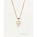 Charm Colgante PdPaola Corazón MAMÁ Plata Baño Oro y Circonitas Blancas CH01-076-U