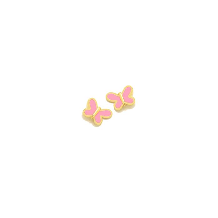 Pendientes Agatha Ruiz de la Prada New Bebé Mariposa Plata Baño Oro y Esmalte Rosa 030NBED