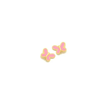 Pendientes Agatha Ruiz de la Prada New Bebé Mariposa Plata Baño Oro y Esmalte Rosa 030NBED