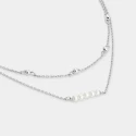 Doble Gargantilla Itemporality Plata Baño Rodio Bolitas y Perlas SNL-101-137-UU