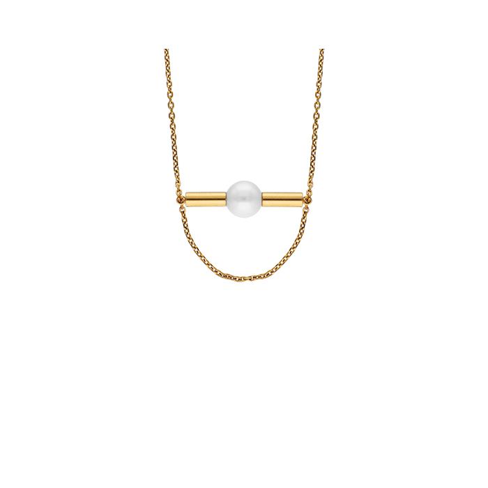 Gargantilla Majorica Minimalist Lagon Acero Baño Oro y Perla 17312.01.B.N42.530.1