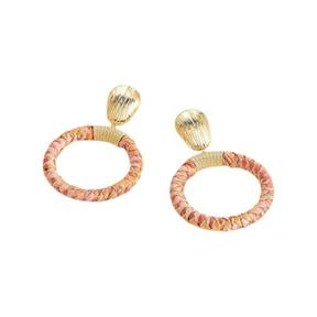 Pendientes Colgantes Agatha Paris Rafia Aro Rosa y Baño Oro 02380579-315-TU