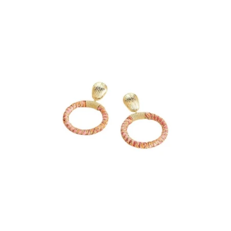 Pendientes Colgantes Agatha Paris Rafia Aro Rosa y Baño Oro 02380579-315-TU