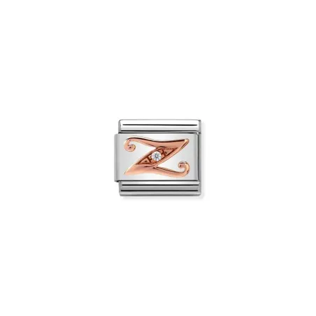 Composable Classic LETRAS en acero, circones y oro 9K Z