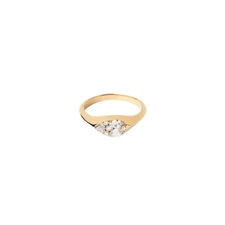 Anillo PdPaola Vanilla Plata Baño Oro y Circonitas Blancas AN01-A51