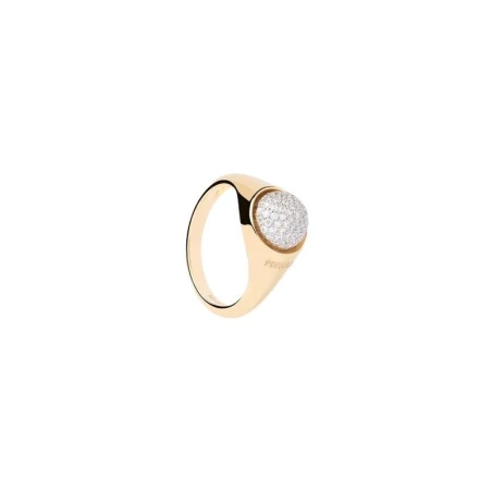 Anillo PdPaola Moon Plata Baño Oro y Circonitas Blancas AN01-B21