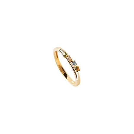 Anillo PdPaola Rainbow Wing Plata Baño Oro y Circonitas Multicolor AN01-C10