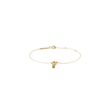 Pulsera PdPaola Lily Plata Baño Oro y Circonita Verde PU01-775-U