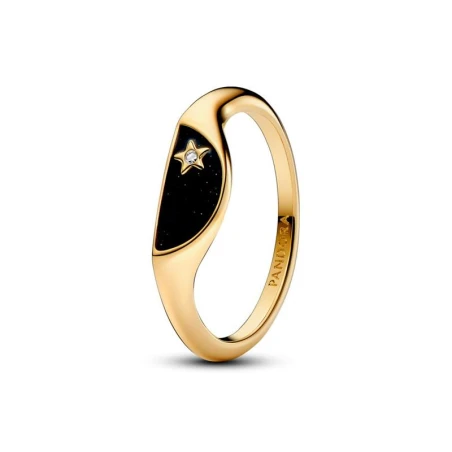 Anillo Pandora Me Mitad Sello Esmaltado Baño Oro 163325C01