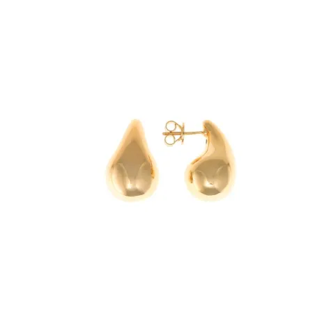 Pendientes Salvatore Pera Plata Baño Oro 112A0324