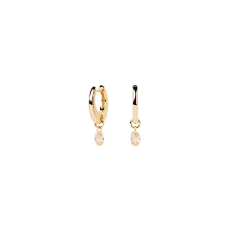 Pendientes PdPaola Aros Lily Plata Baño Oro y Circonita Melocotón AR01-B93-U
