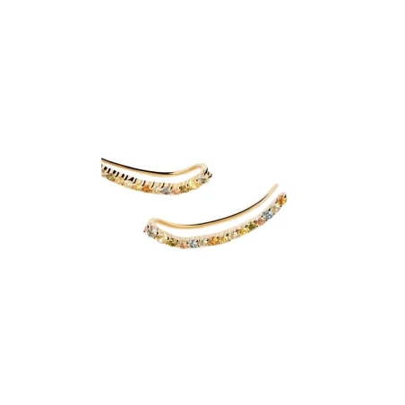 Pendientes Trepadores PdPaola Rainbow Plata Baño Oro y Circonitas Multicolor AR01-B99-U