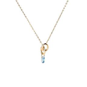 Gargantilla PdPaola Lily Círculos Plata Baño Oro y Circonita Azul CO01-842-U