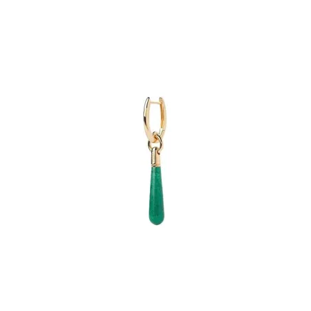 Pendiente Individual Pd Paola Large Jupiter Aro Plata Baño Oro y Aventurina Verde PG01-089-U