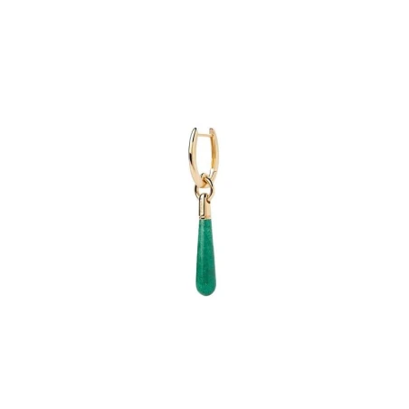 Pendiente Individual Pd Paola Large Jupiter Aro Plata Baño Oro y Aventurina Verde PG01-089-U