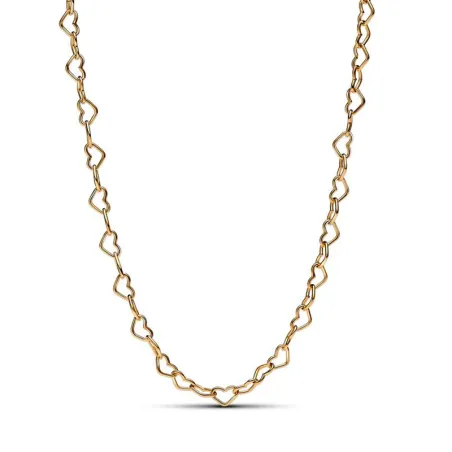 Collar Pandora Corazones Unidos Baño Oro 363334C00